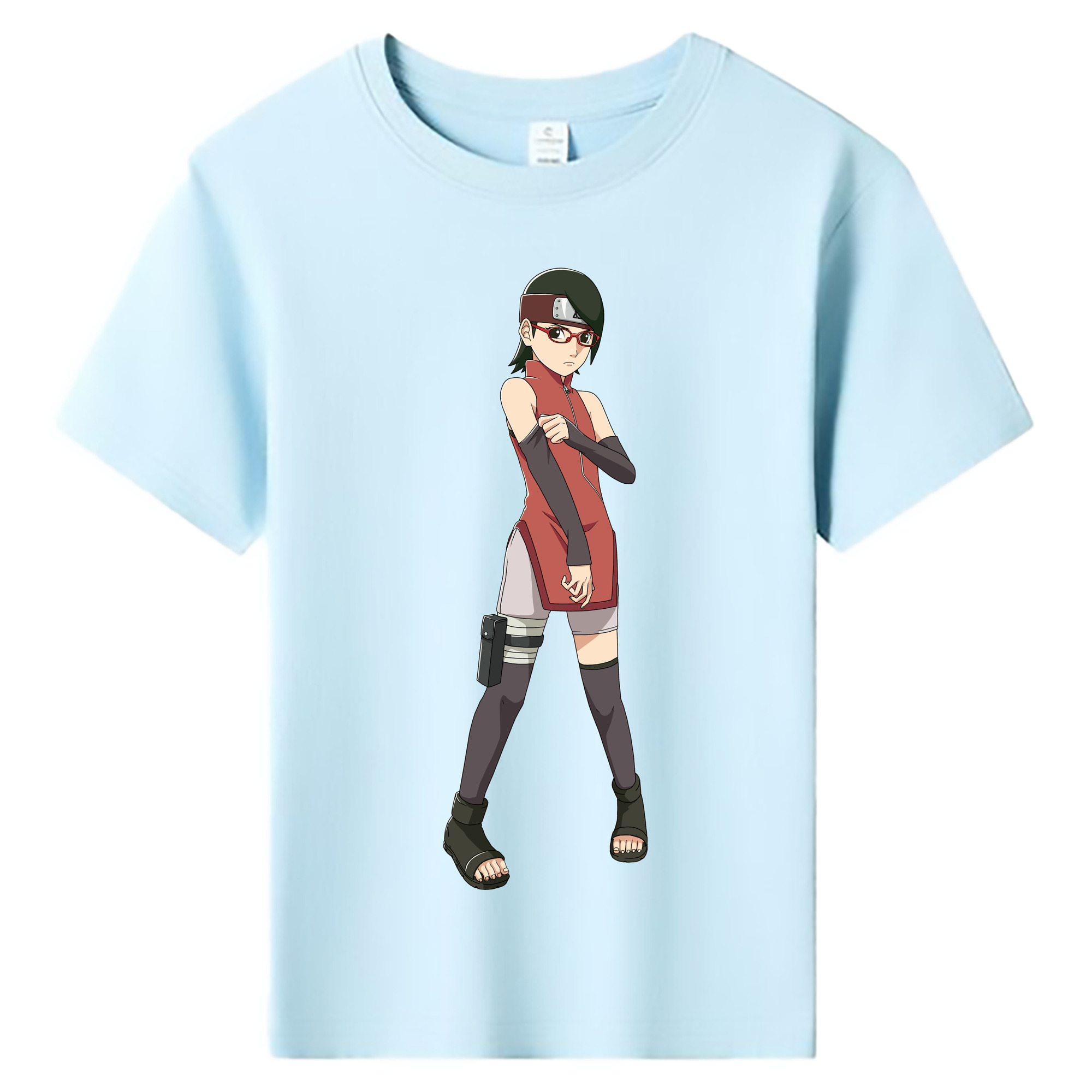 （画像用） NARUTO -ナルト- うちは サラダ Uchiha Sarada 綿100％キッズTシャツ（フロントプリント）
